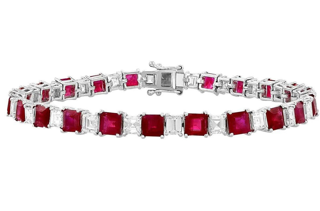 Asscher cut Ruby سوار روبي أشر - just like diamonds