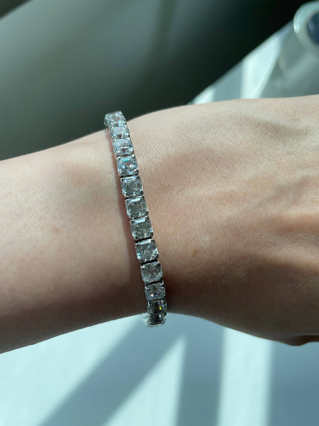 Asscher tennis bracelet