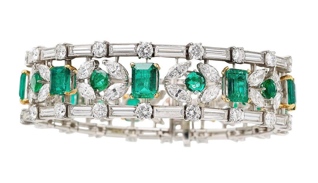 Green emerald stones سوار الايميرالد