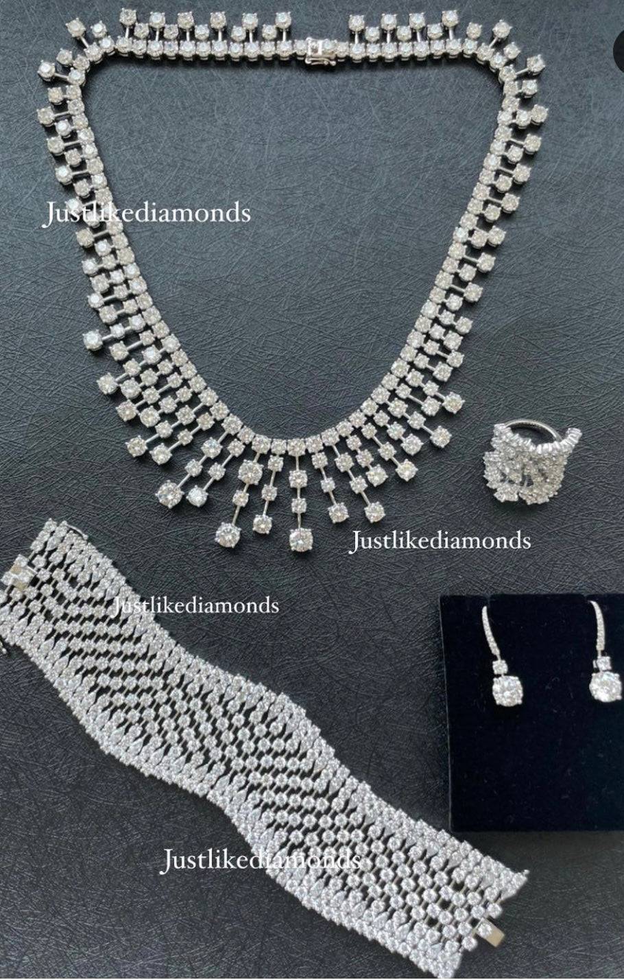 Pear and round shaped bracelet (designer style ) - just like diamonds