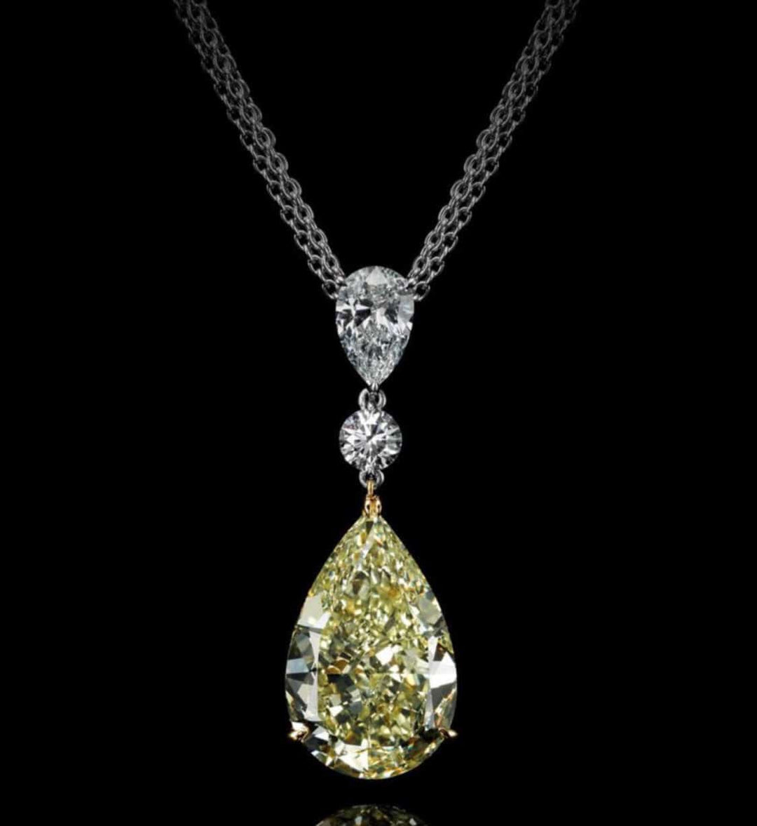 Yellow pear pendant بندنت دمعه أصفر
