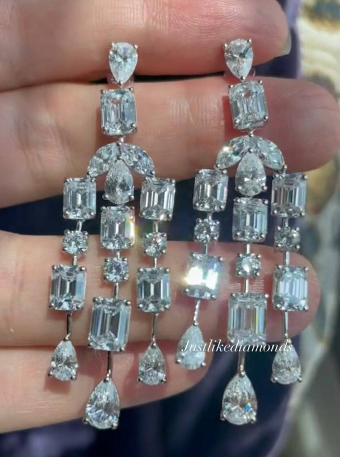 Chandelier earrings أقراط شاندليير - just like diamonds
