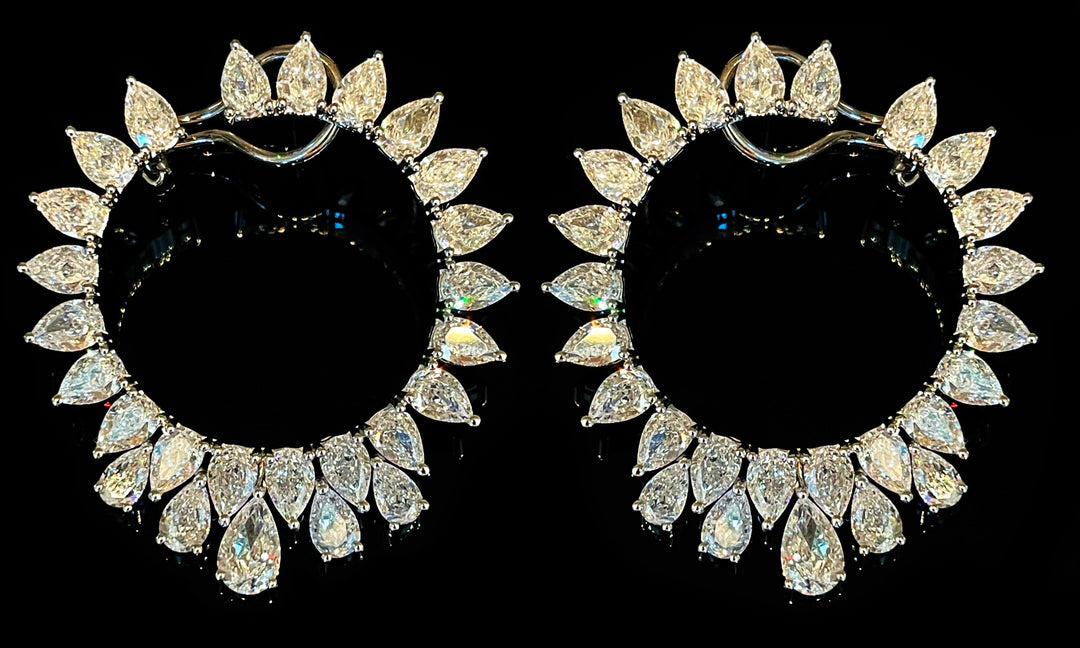 Designer style Hoop earrings أقراط الهووب ديزانر ستايل - just like diamonds