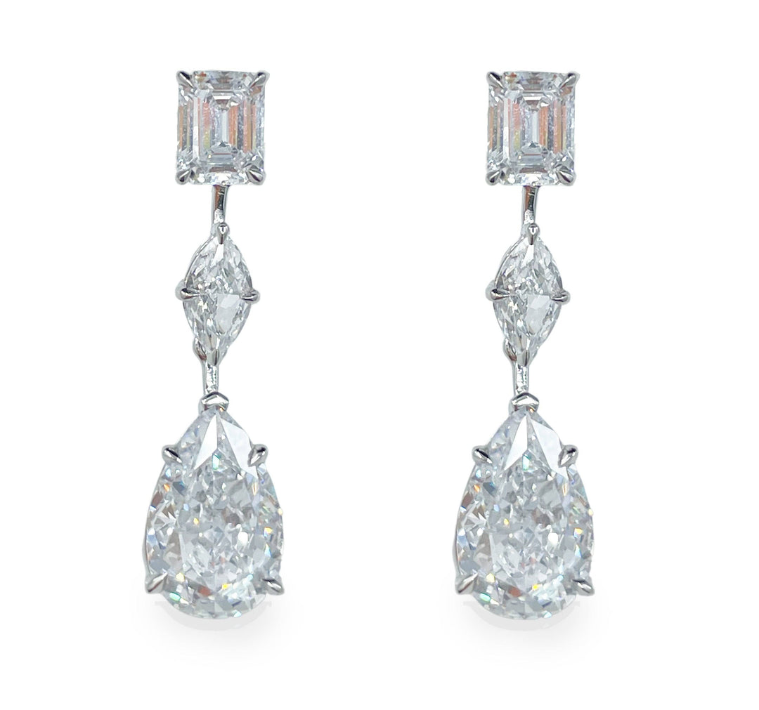 Earrings with emerald pear and marquis أقراط الدمعه و الايميرالد و الماركيز - just like diamonds