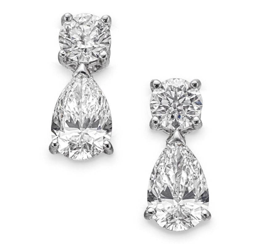 Earrings with pear drop أقراط بدمعة متدلية - just like diamonds