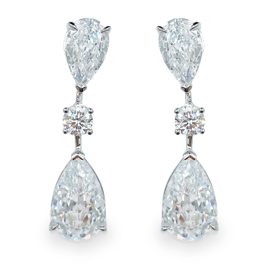 Two pears earrings أقراط الدمعتين - just like diamonds