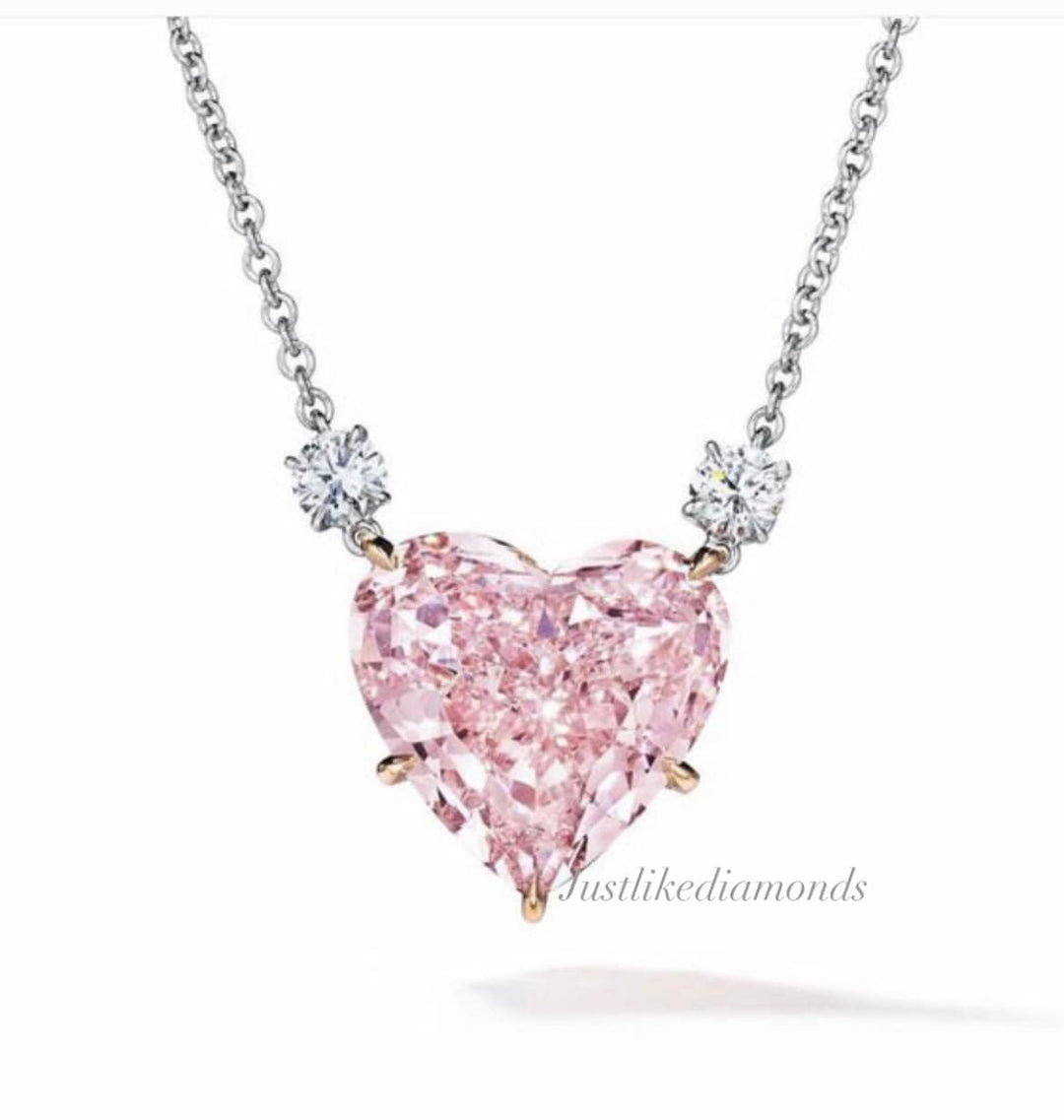 Pink heart pendant - just like diamonds