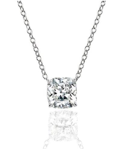 Cushion cut pendant تعليقة بقصة الكوشن 4 قيراط