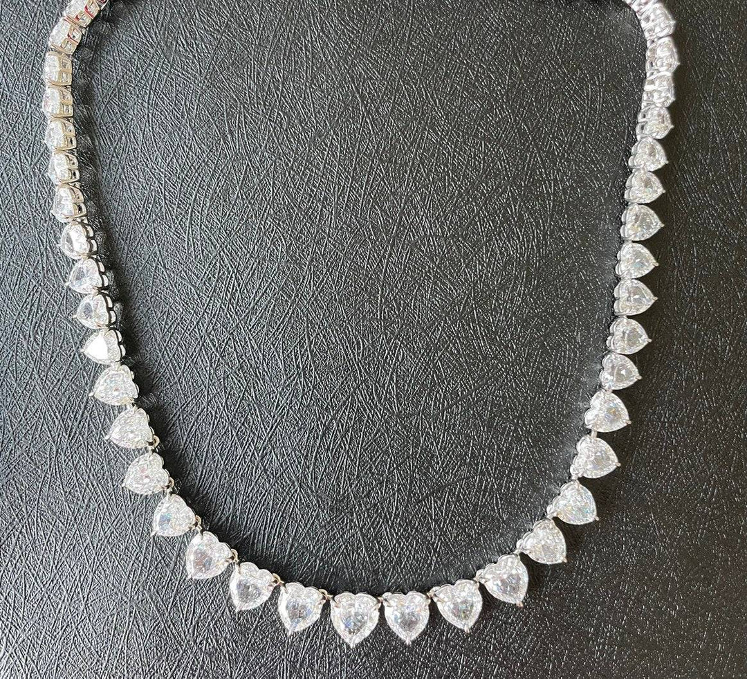 Hearts tennis necklace قلادة تينيس القلوب بالحجم الكبير - just like diamonds