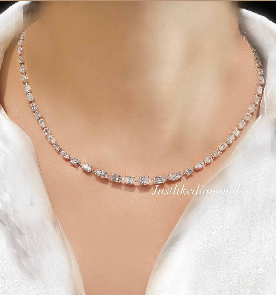 Mix cut stones necklace عقد خليط من الأحجار