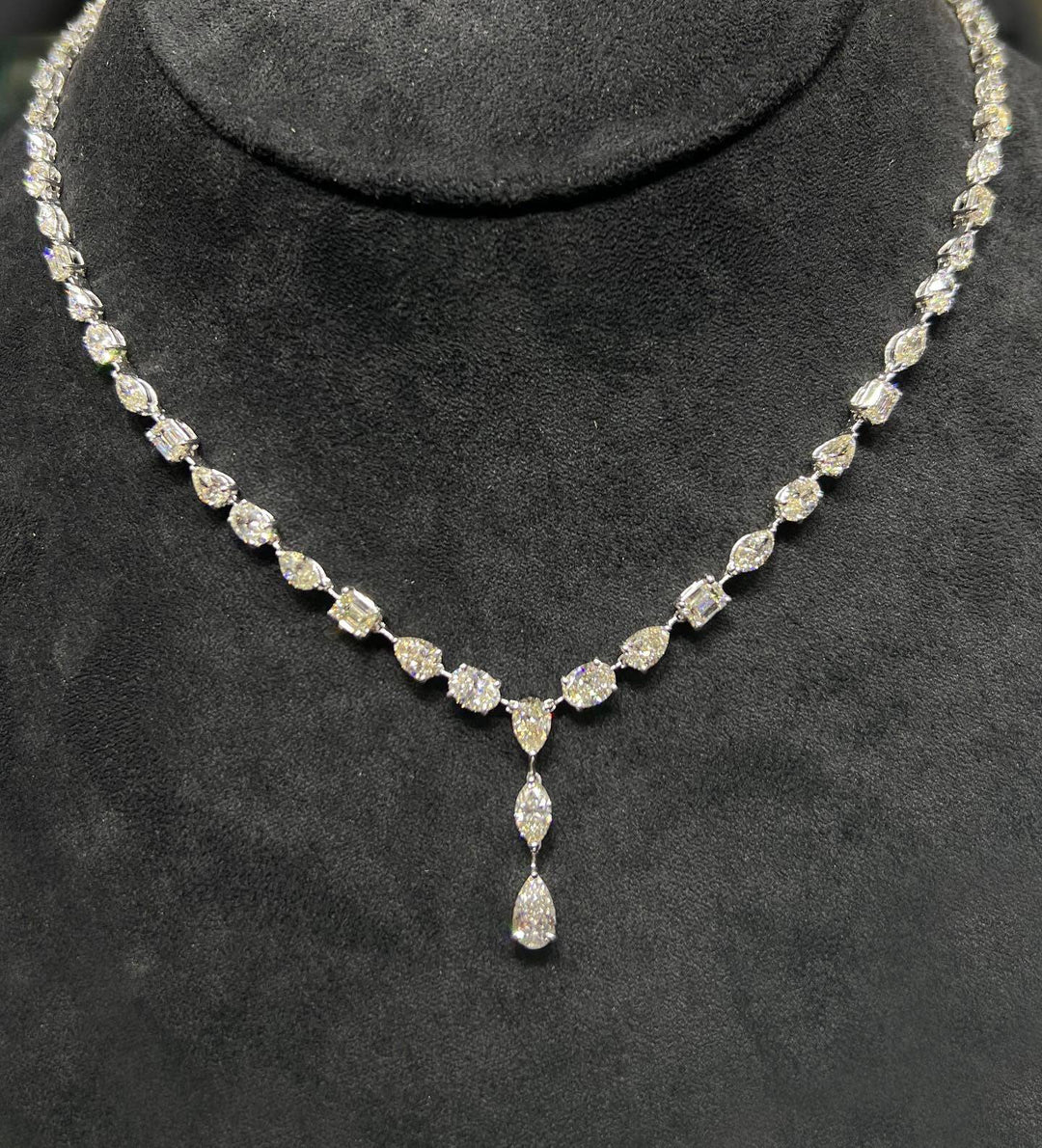 Simple multi shape stones necklace قلاده الاحجار المختلفه البسيطه - just like diamonds