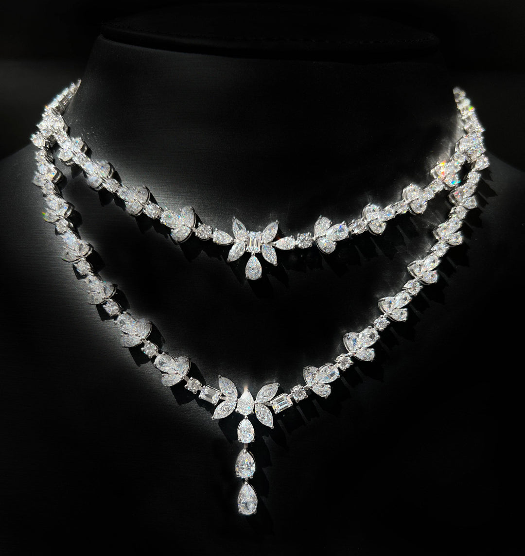Two layers mix stones necklace قلاده الأحجار المختلفه من طبقتين - just like diamonds