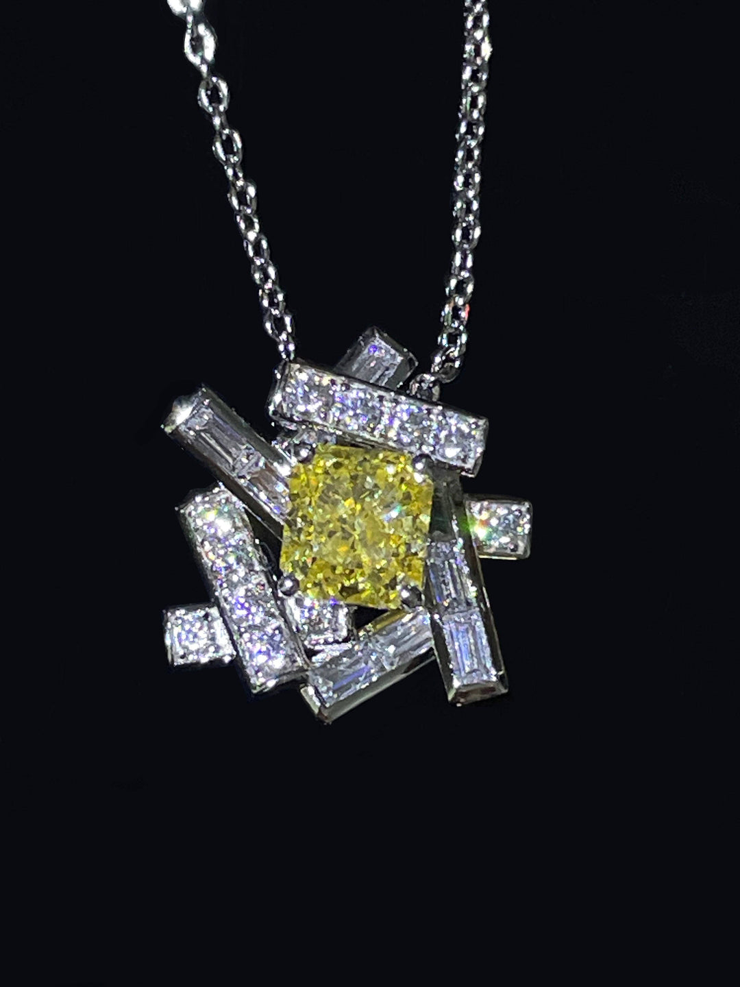 Yellow designer style pendant