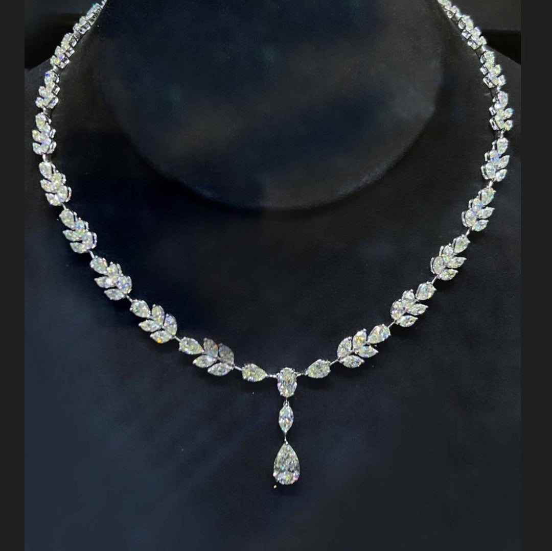 Necklace of marquess stones with drop pear قلاده الماركيزات مع دمعه متدليه - just like diamonds