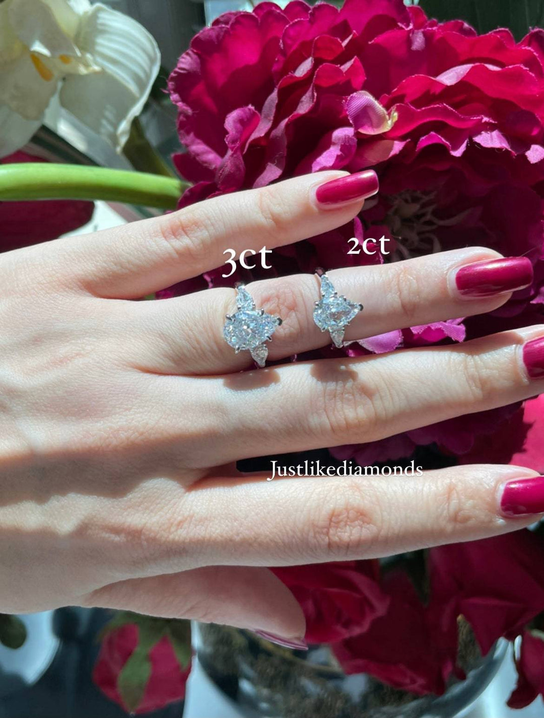 3 carat pear ring خاتم دمعه ٣ قيراط - just like diamonds