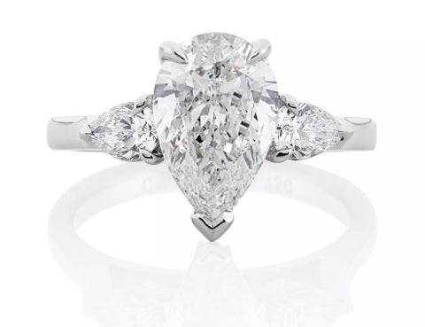 3 carat pear ring خاتم دمعه ٣ قيراط - just like diamonds