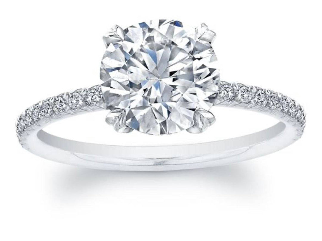 5 ct Round cut ring with stones خاتم راوند محاط بأحجار - just like diamonds