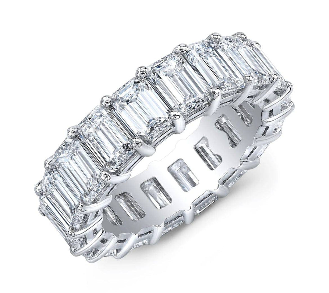 Emerald cut eternity band خاتم دبلة ايميرالد