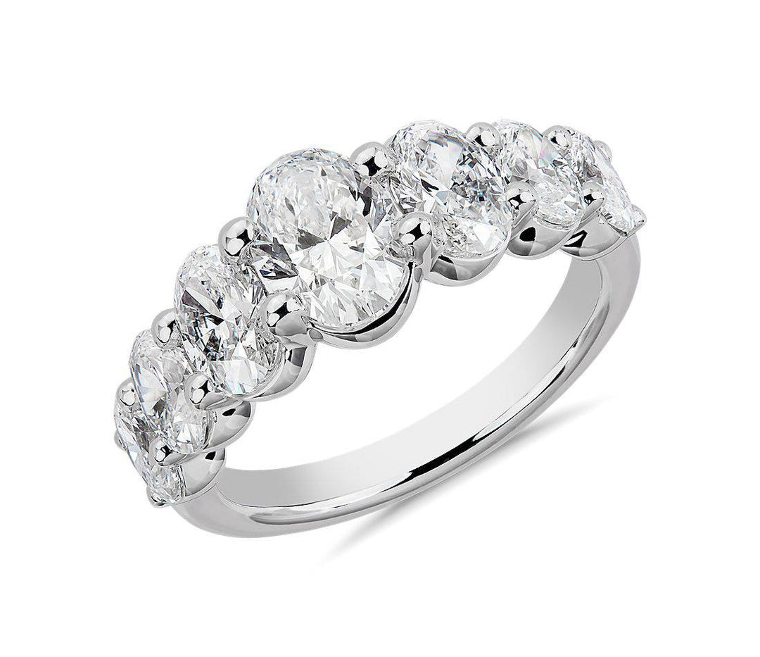Eternity band front Oval خاتم دبلة أوفال أحجار أمامية - just like diamonds
