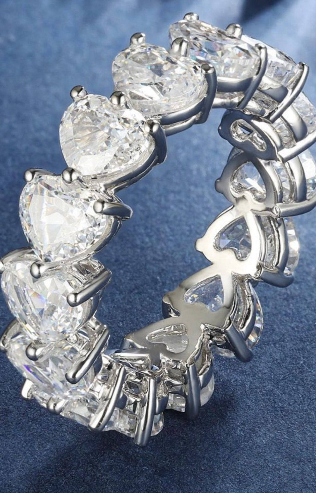 Eternity ring heart خاتم دبله قلوب - just like diamonds