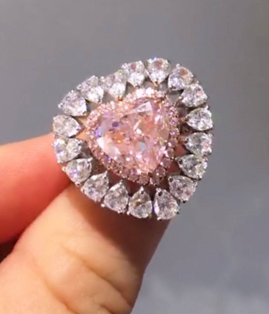 Pink heart خاتم القلب الزهري - just like diamonds