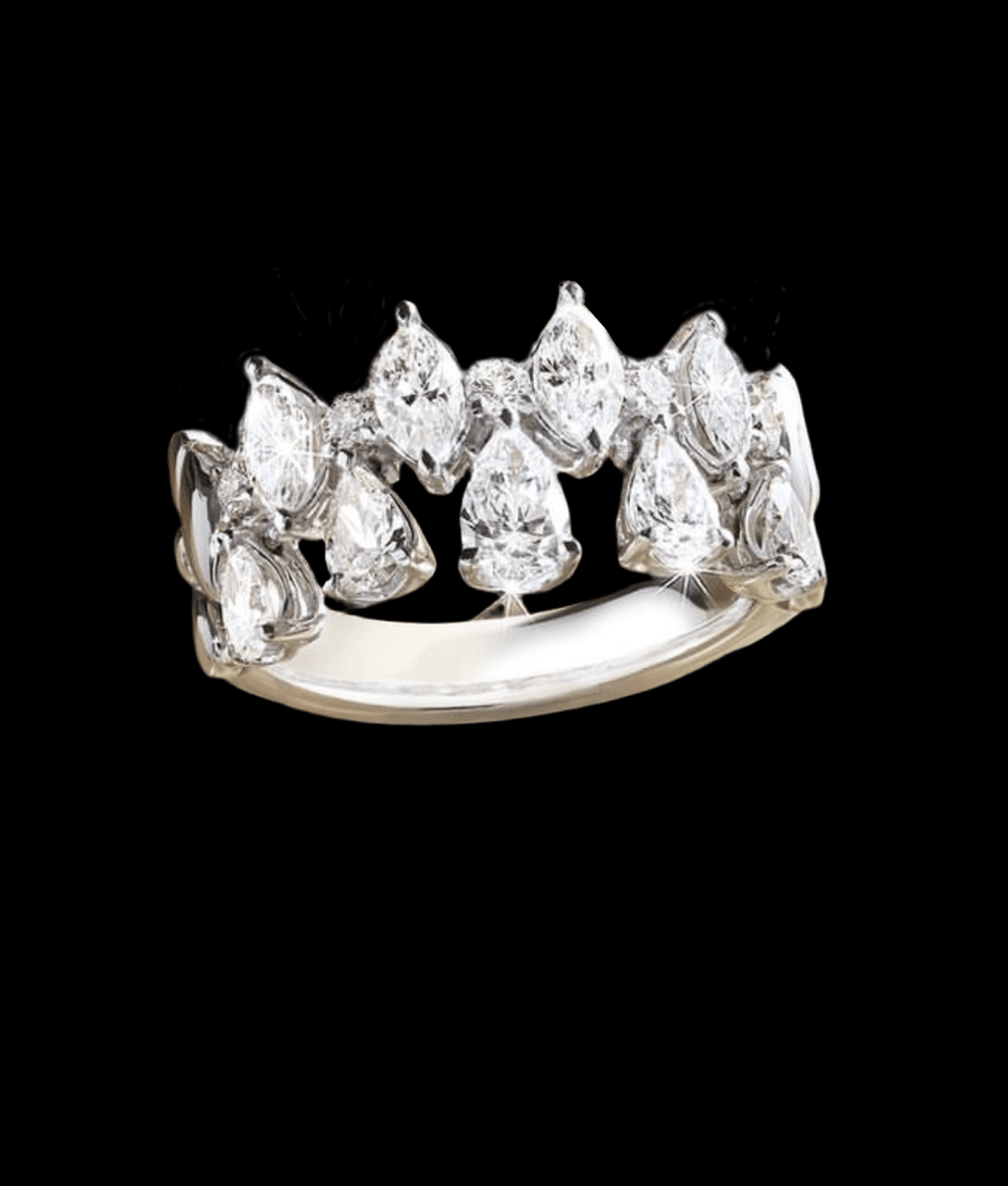 Trend pear and marquise ring (small edition ) خاتم ترند دمعات وماركيزات بالحجم الصغير - just like diamonds