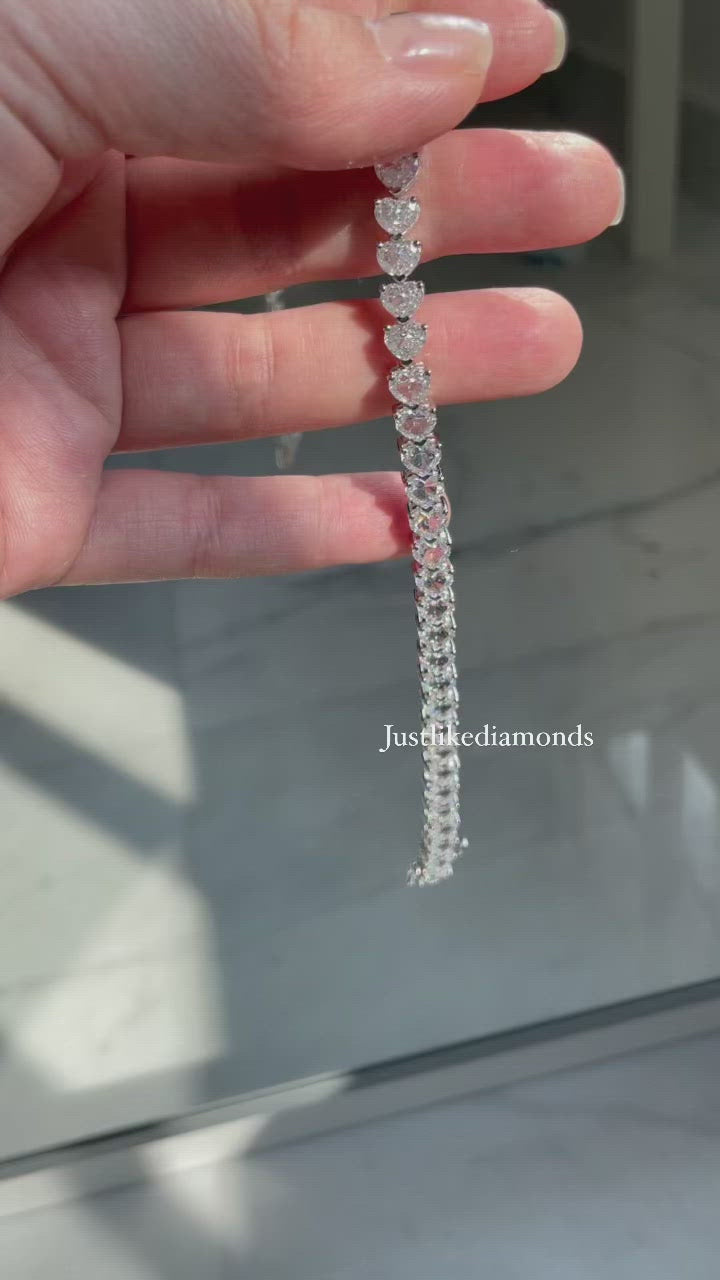 Tennis heart bracelet سوار تينيس قلوب
