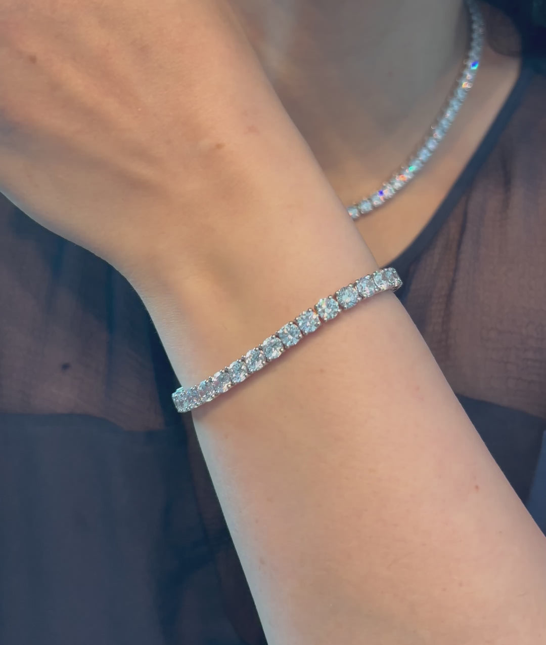 Tennis Bracelet round cut 5 mm سوار تينيس راوند 5 ملم