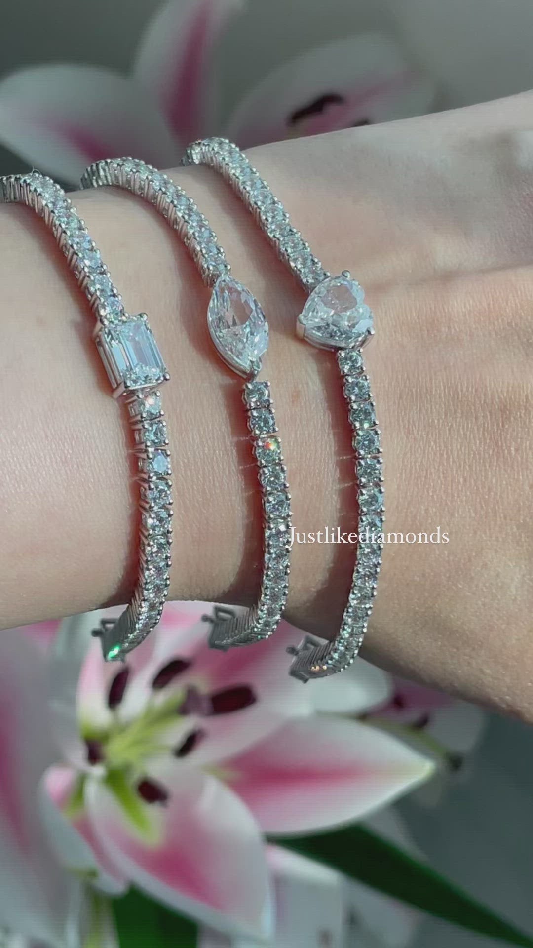 3 set tennis bracelet طقم الثلاث أساور تينيس