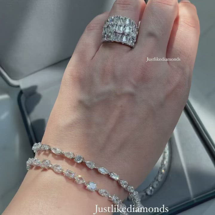 Mixed shape bracelet سوار تينيس بأحجار وقصات مختلفة