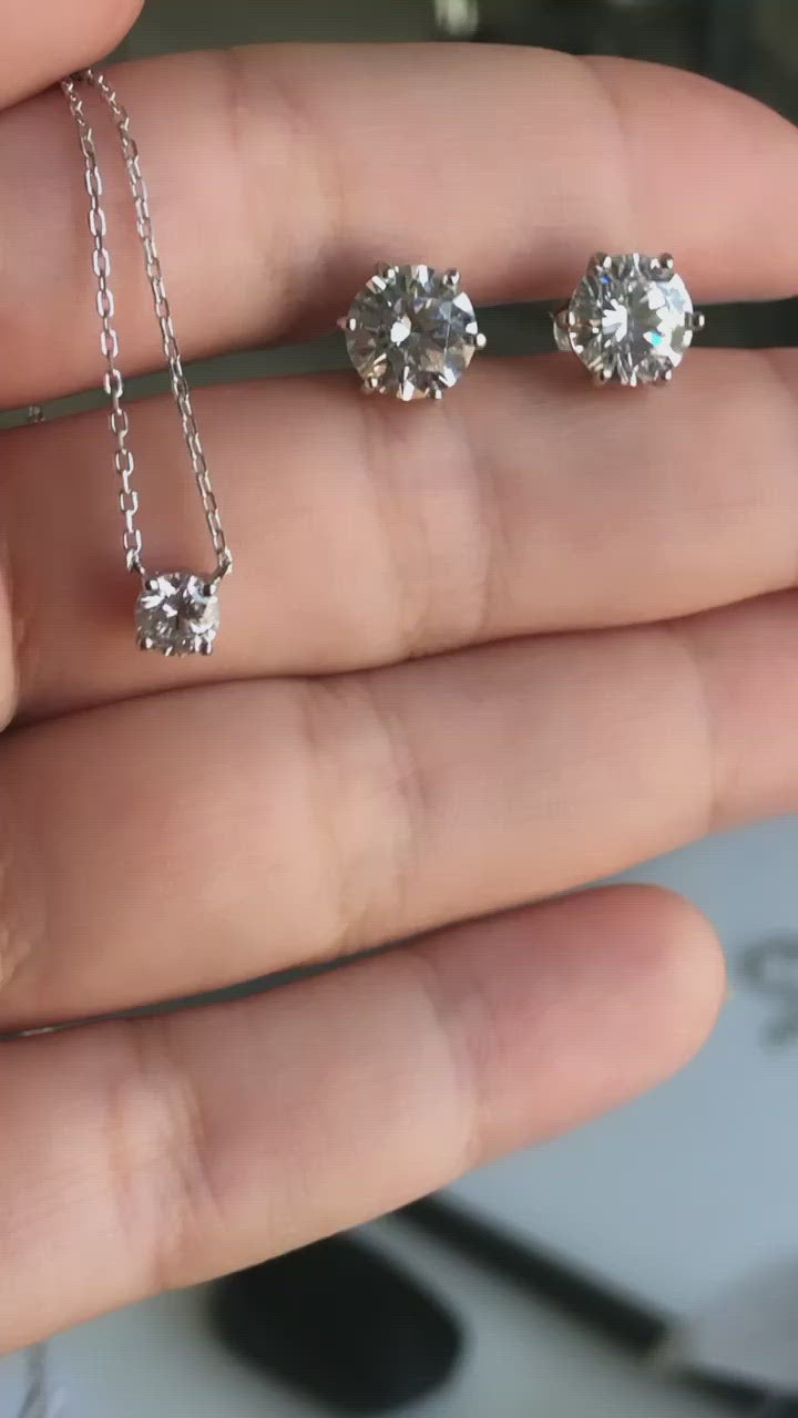 Round cut pendant 6 mm تعليقة بحجر سوليتير راوند