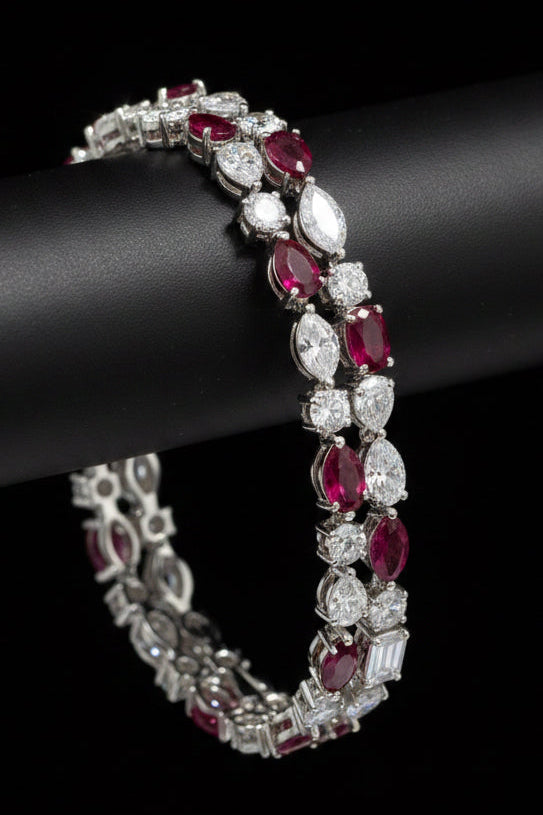 Two layers ruby bracelet سوار الروبي من صفتين