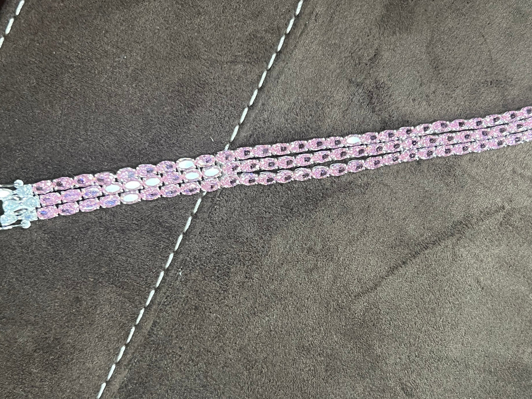 Three lines oval cut bracelet  سوار ثلاث صفات اوفال