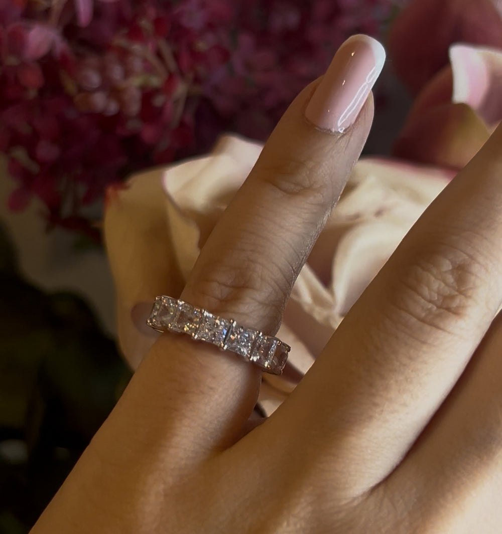 Eternity princess cut ring خاتم دبلة برينسس - just like diamonds