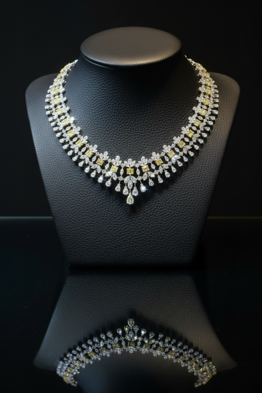 Yellow fancy necklace عقد اصفر فانسي