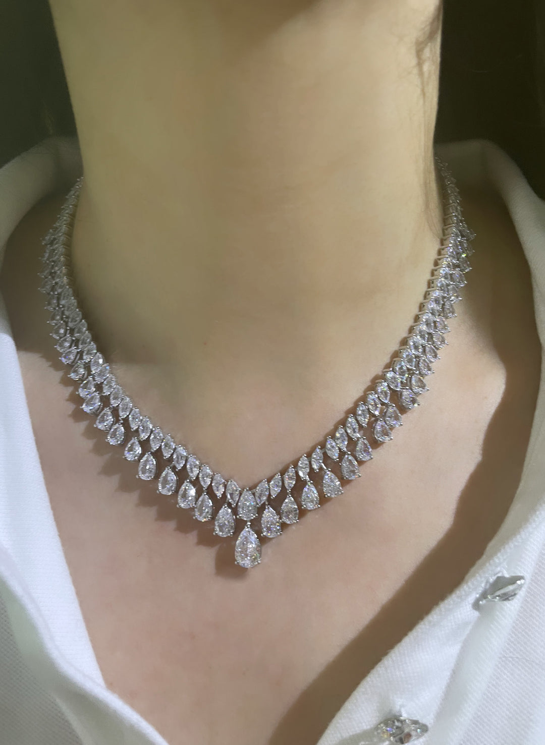 Pears necklace قلاده دمعات - just like diamonds