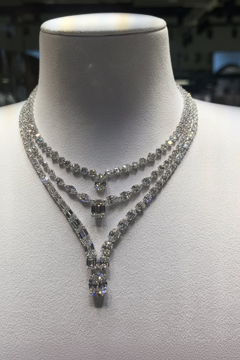 قلاده فخمه من ثلاث طبقاتluxurious three layers necklace