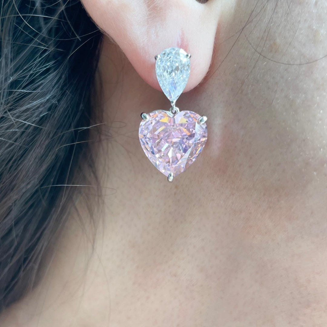 Heart elegant earrings أقراط القلوب الاليجانت