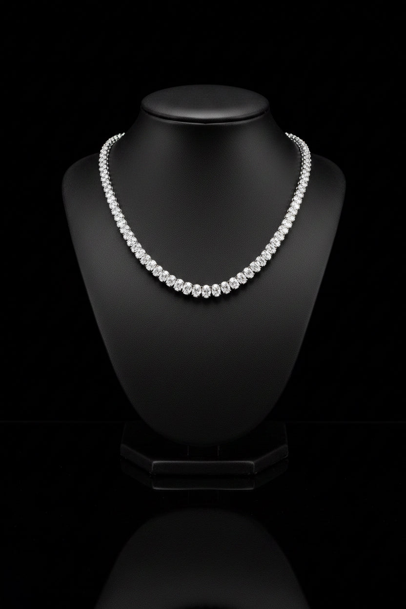 Tennis oval necklace  قلاده الاوفال