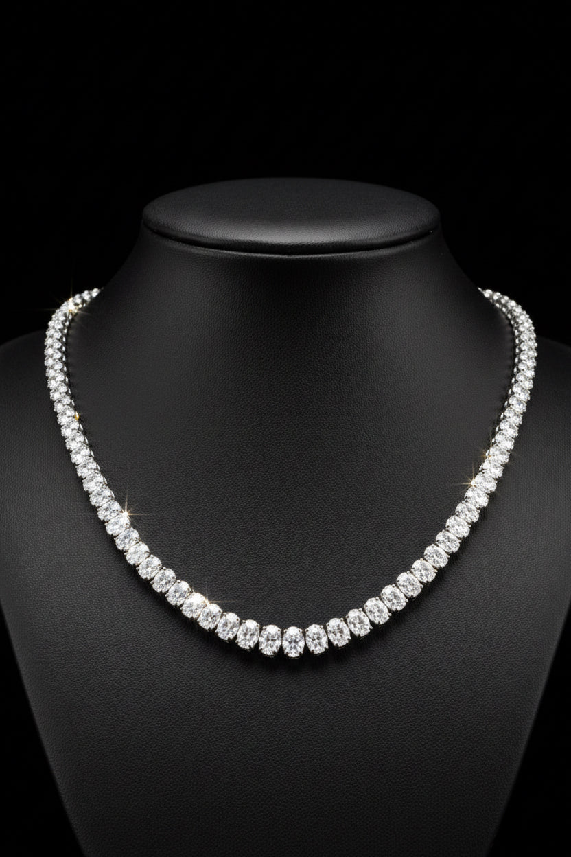 Tennis oval necklace  قلاده الاوفال