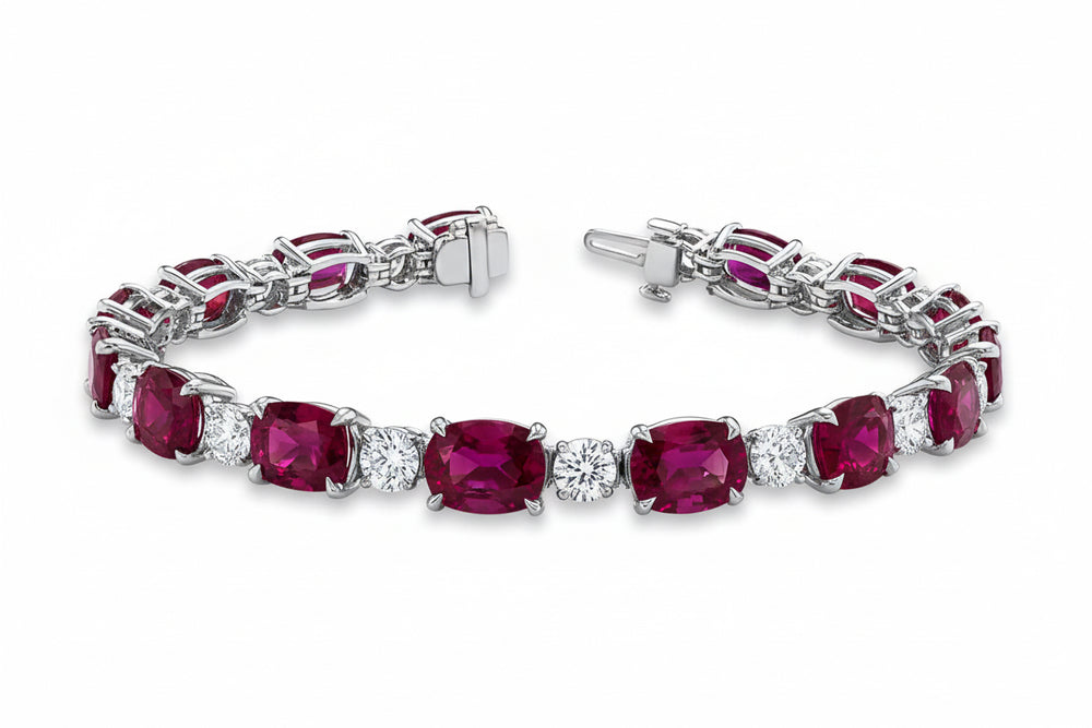 Oval red bracelet  سوار روبي أوفال - just like diamonds