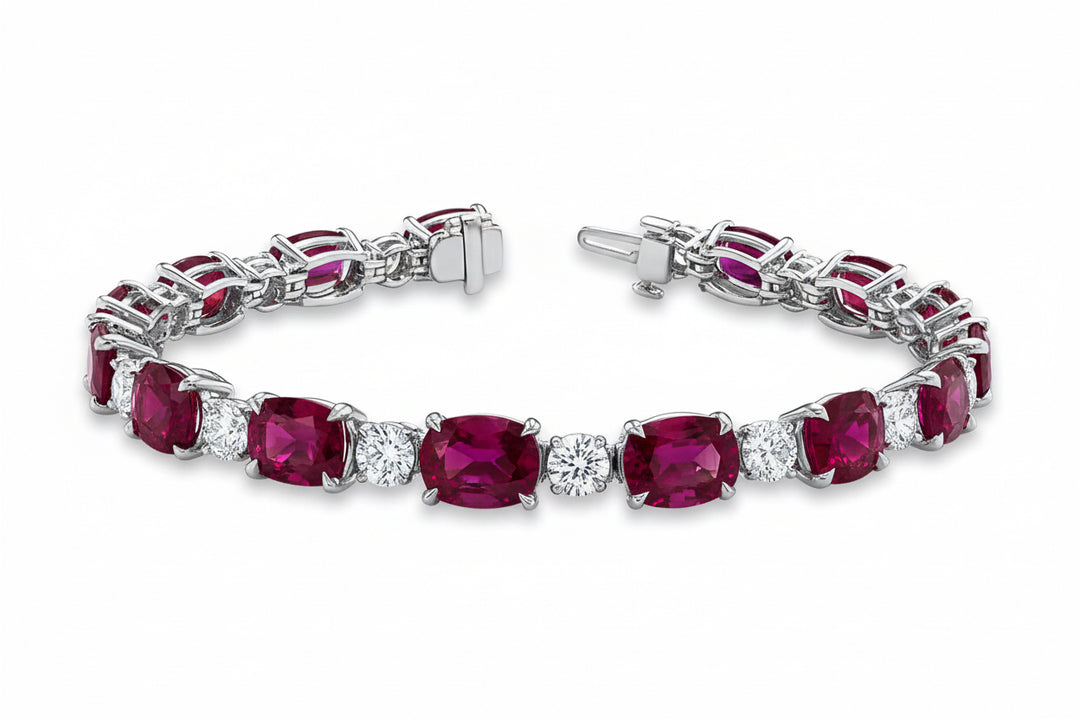 Oval red bracelet  سوار روبي أوفال - just like diamonds