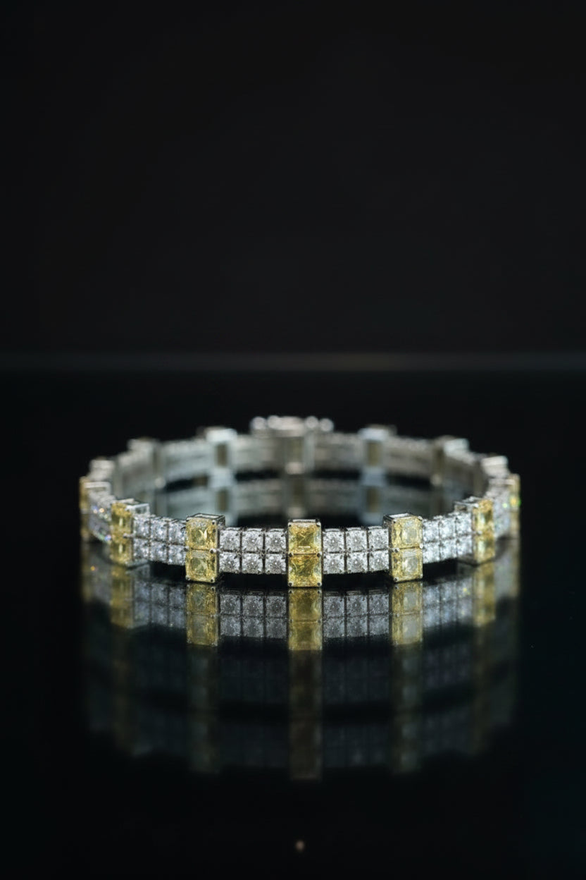 Two layers yellow fancy bracelet سوار أصفر فانسي من صفتين