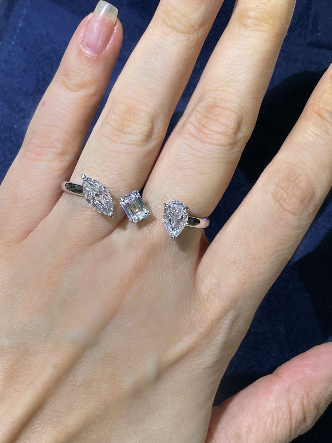 Double ring خاتمين ترند - just like diamonds