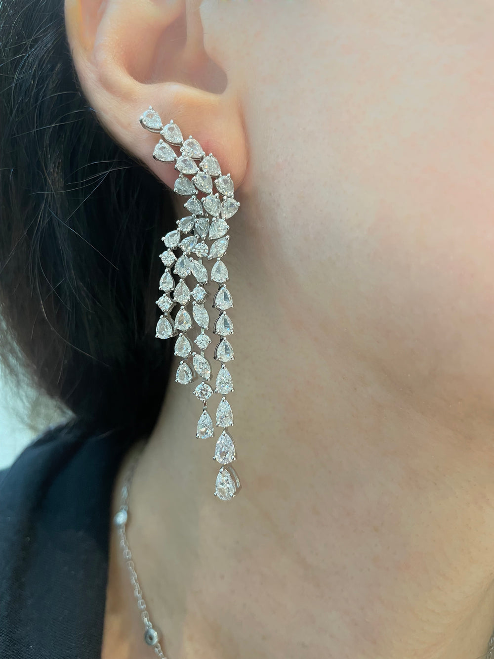 Trend fashion earrings أقراط طويلة ترند - just like diamonds