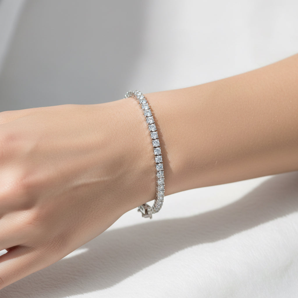 Tennis Bracelet round cut 3 mm سوار تينيس راوند 3 ملم