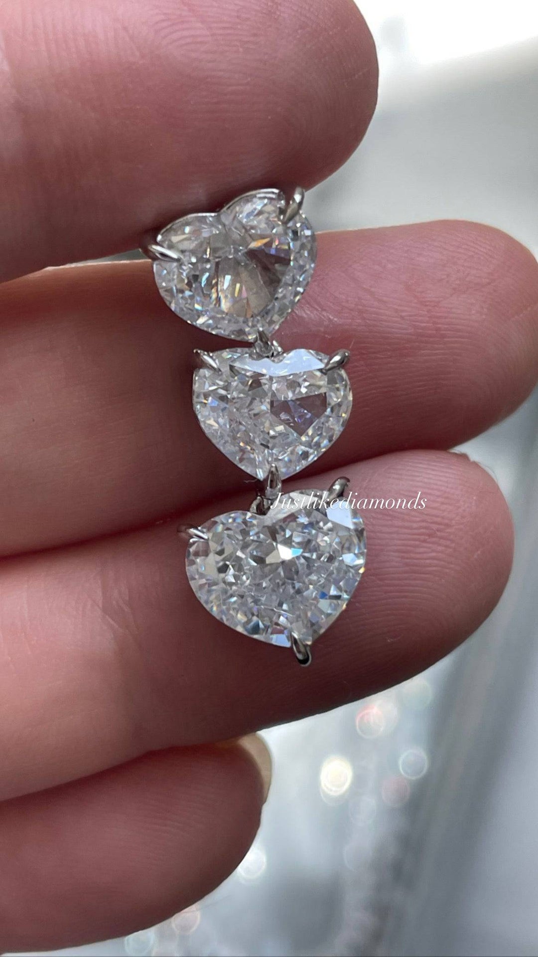 Three hearts earrings