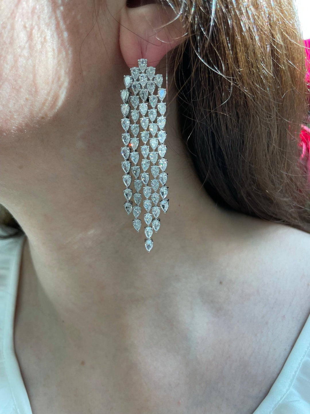 Pears earrings أقراط دمعات - just like diamonds