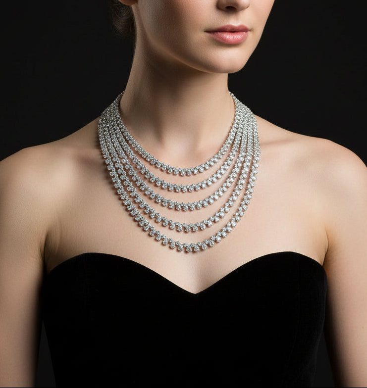 Five layers  necklace قلاده الخمس الطبقات - just like diamonds