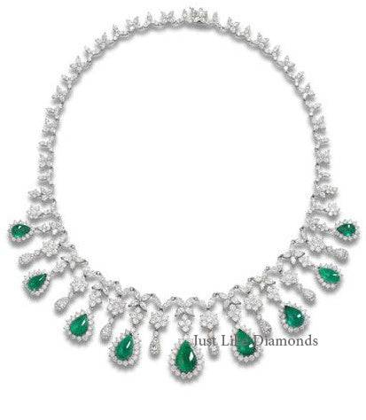 Green pear necklace عقد أخضر دمعات - just like diamonds